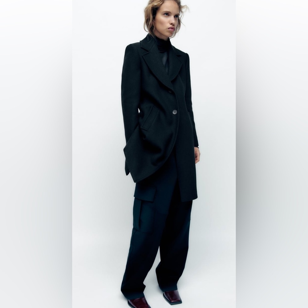 Fitted Wool Coat Zara Size Medium